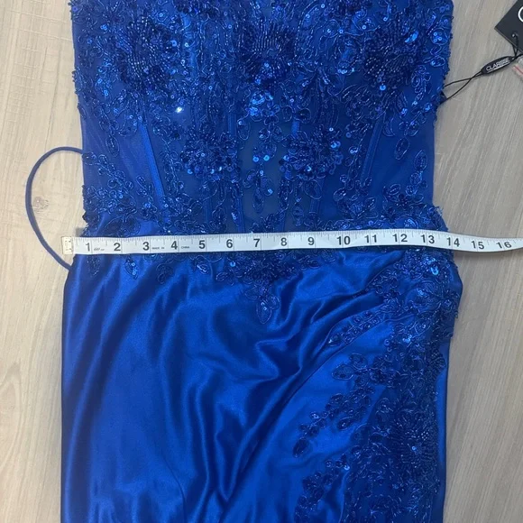 Clarisse Designs Royal Blue Evening Gown.  Sz 6 - Picture 9 of 16